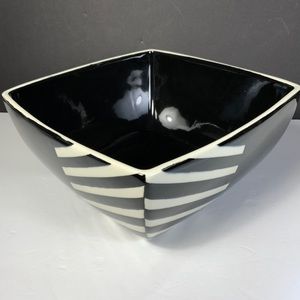 The Main Ingredient Bowl Salad Pasta Serving Black White Yin Yang Zebra #E2